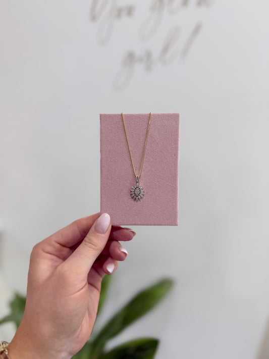 9ct Diamond Cluster Necklace