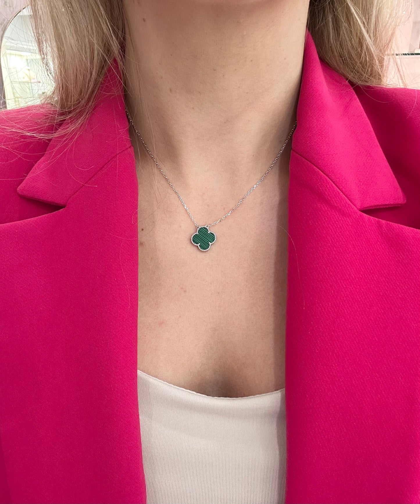 Casey Silver Malachite Necklace