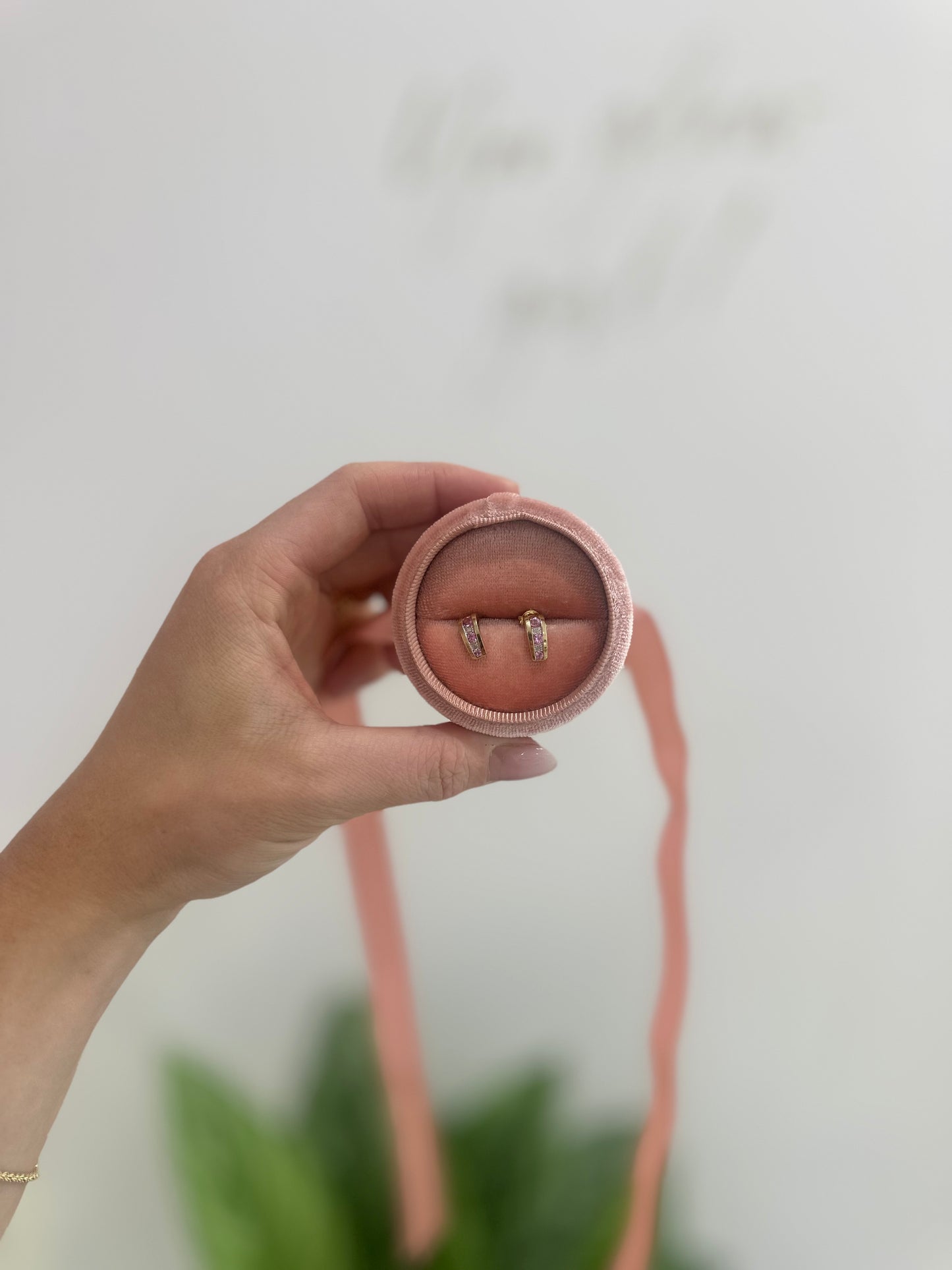 9ct Gold Pink Sapphire & Diamond Earrings