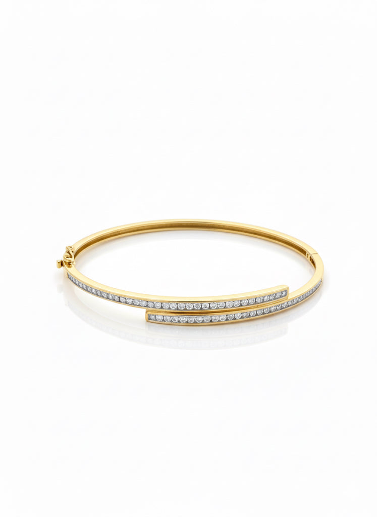 9ct Gold Diamond Bangle