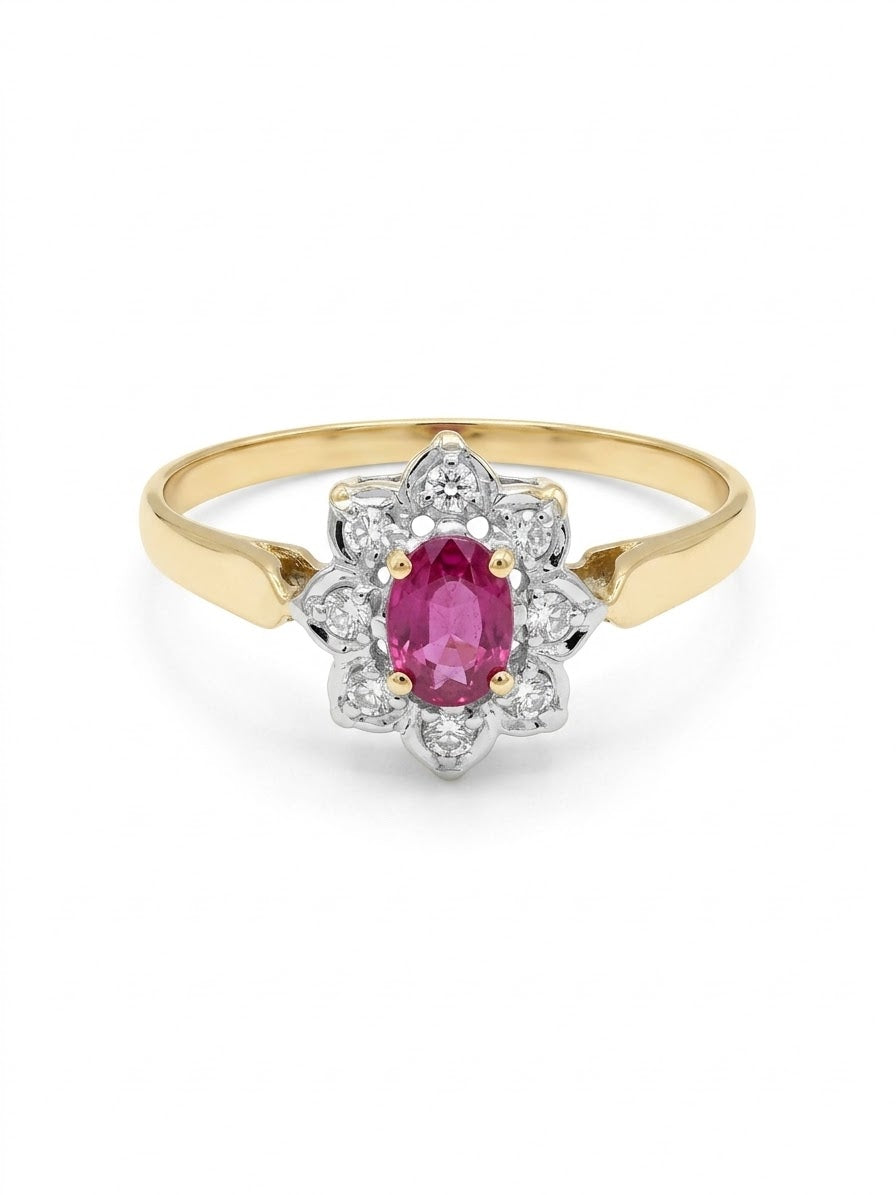 9ct Ruby & Diamond Ring