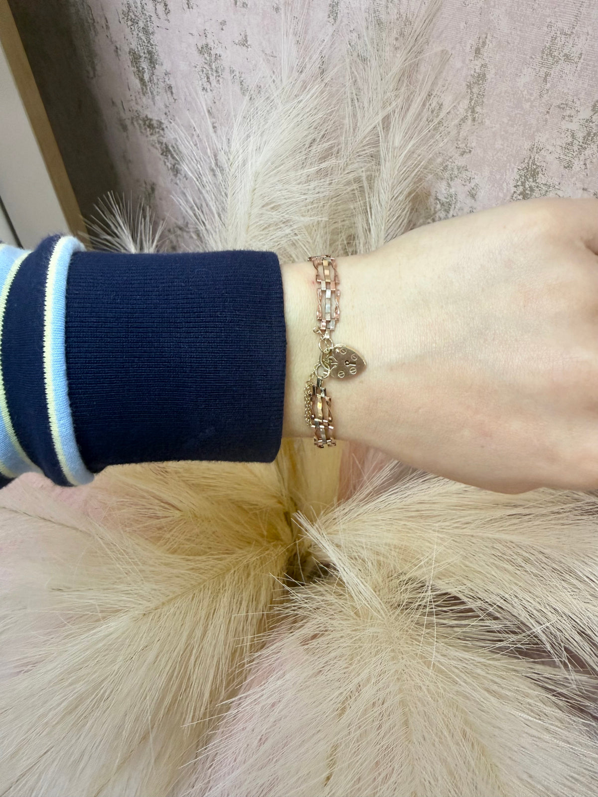 9ct Tri-Colour Gold Gate Bracelet