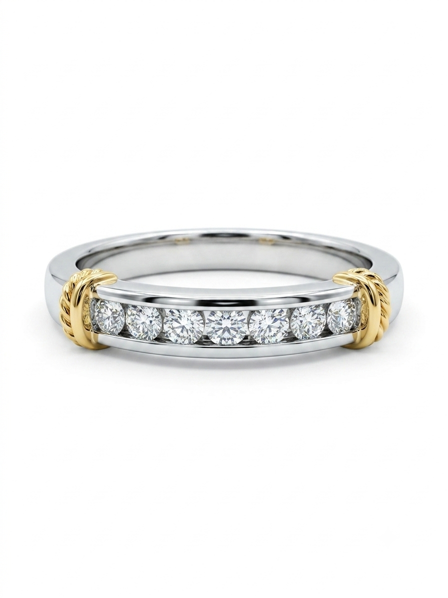 9ct Bi Coloured Diamond Band