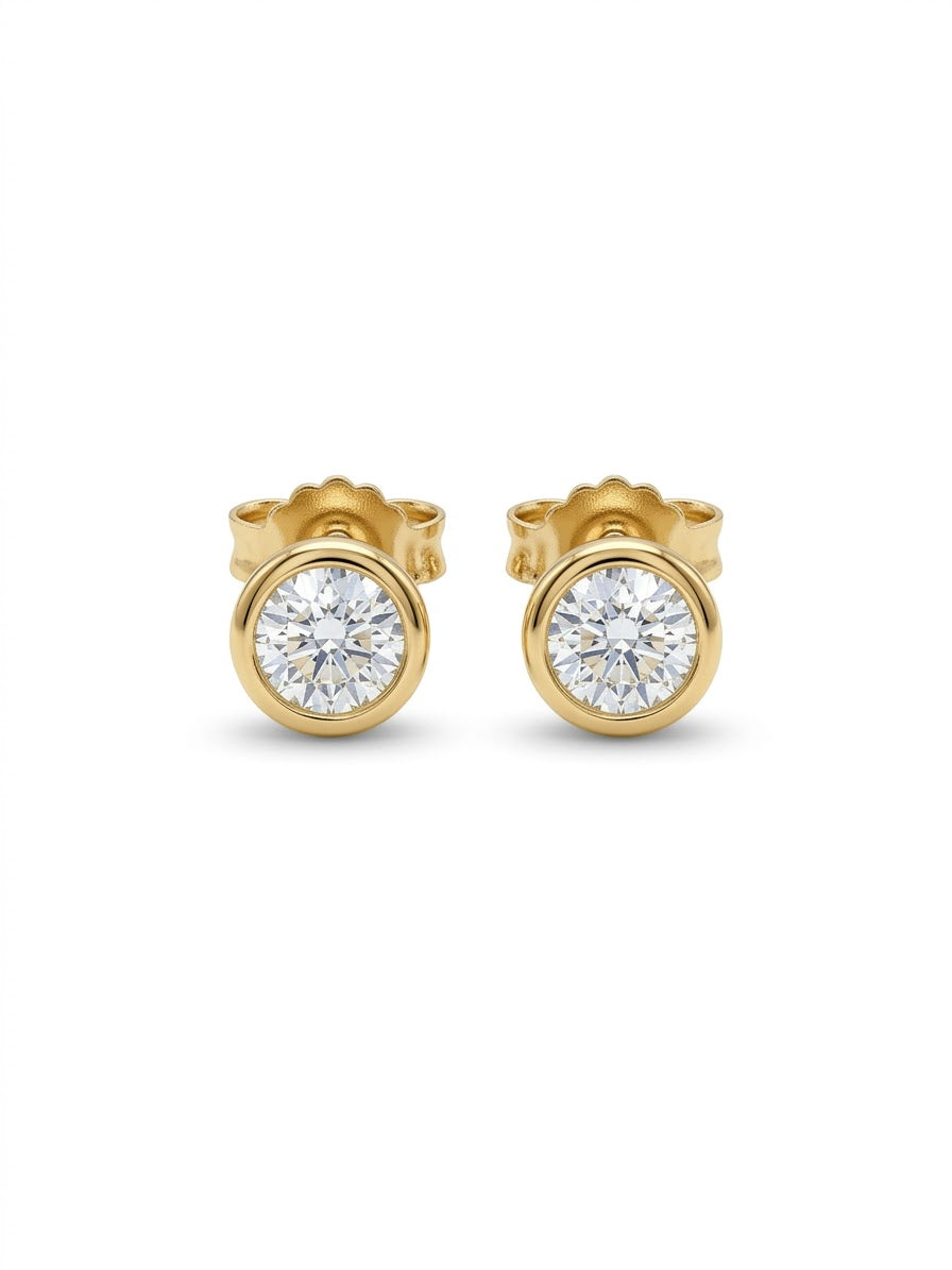 Gold Plated Small Cz Stoned Earrings