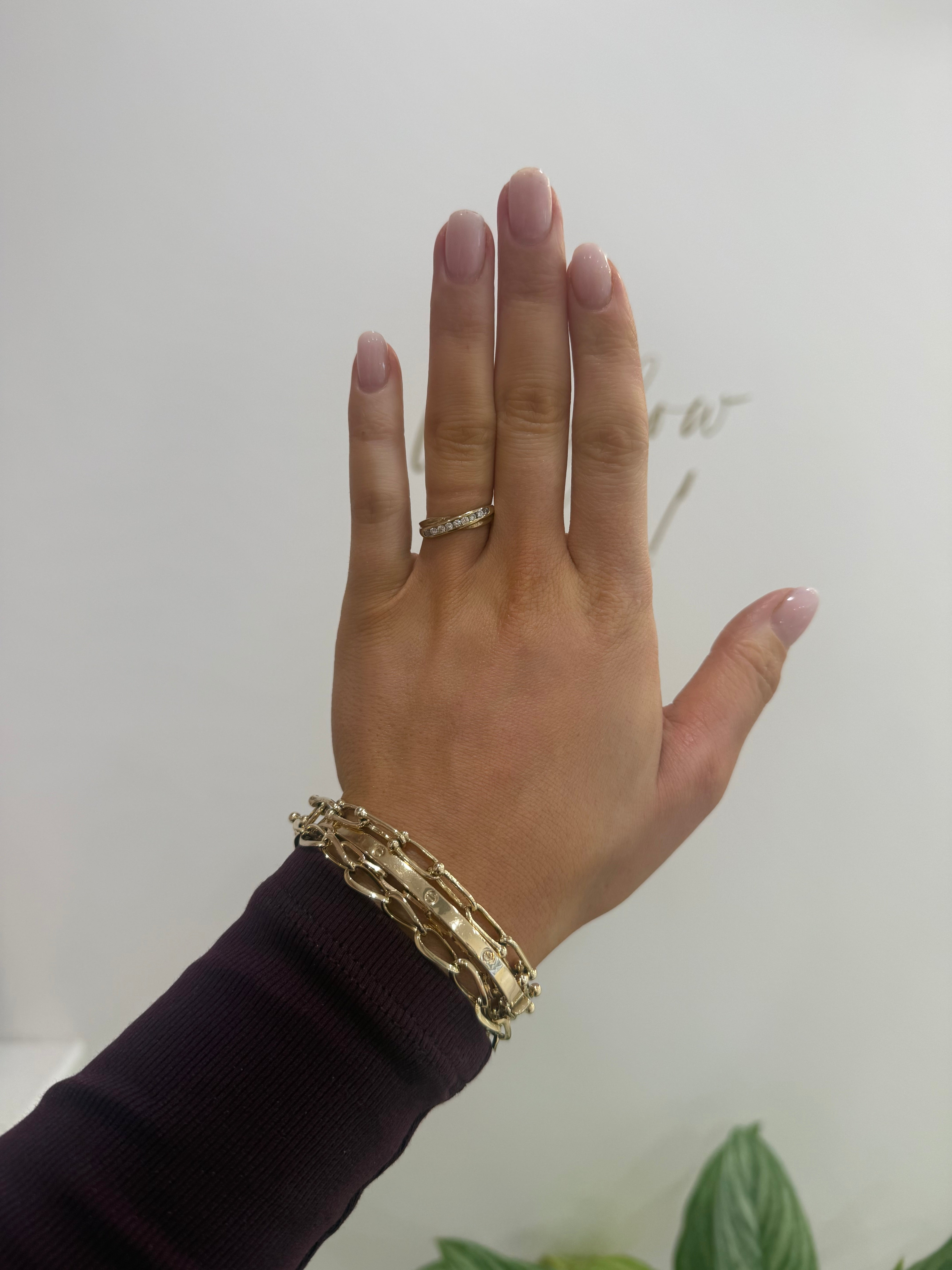 9ct Gold Cz Half Eternity Ring