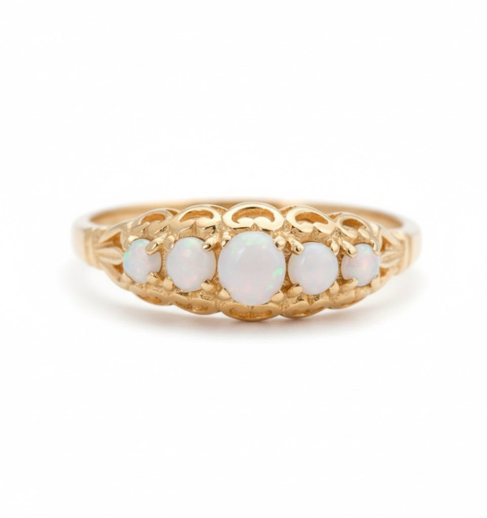 9ct Five Stone Opal Ring