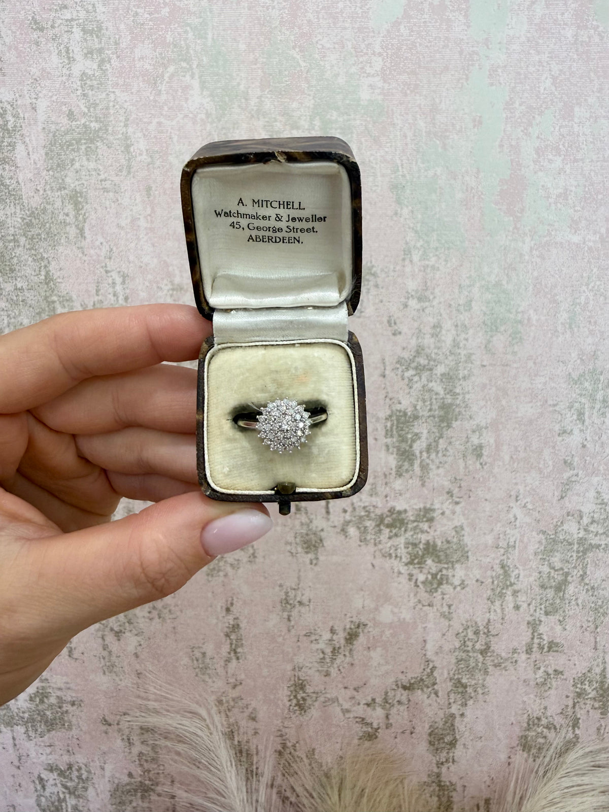 9ct White Gold Natural Diamond Cluster Ring