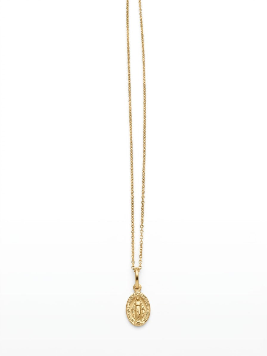 Gold Plated Miraculous Medal Necklace