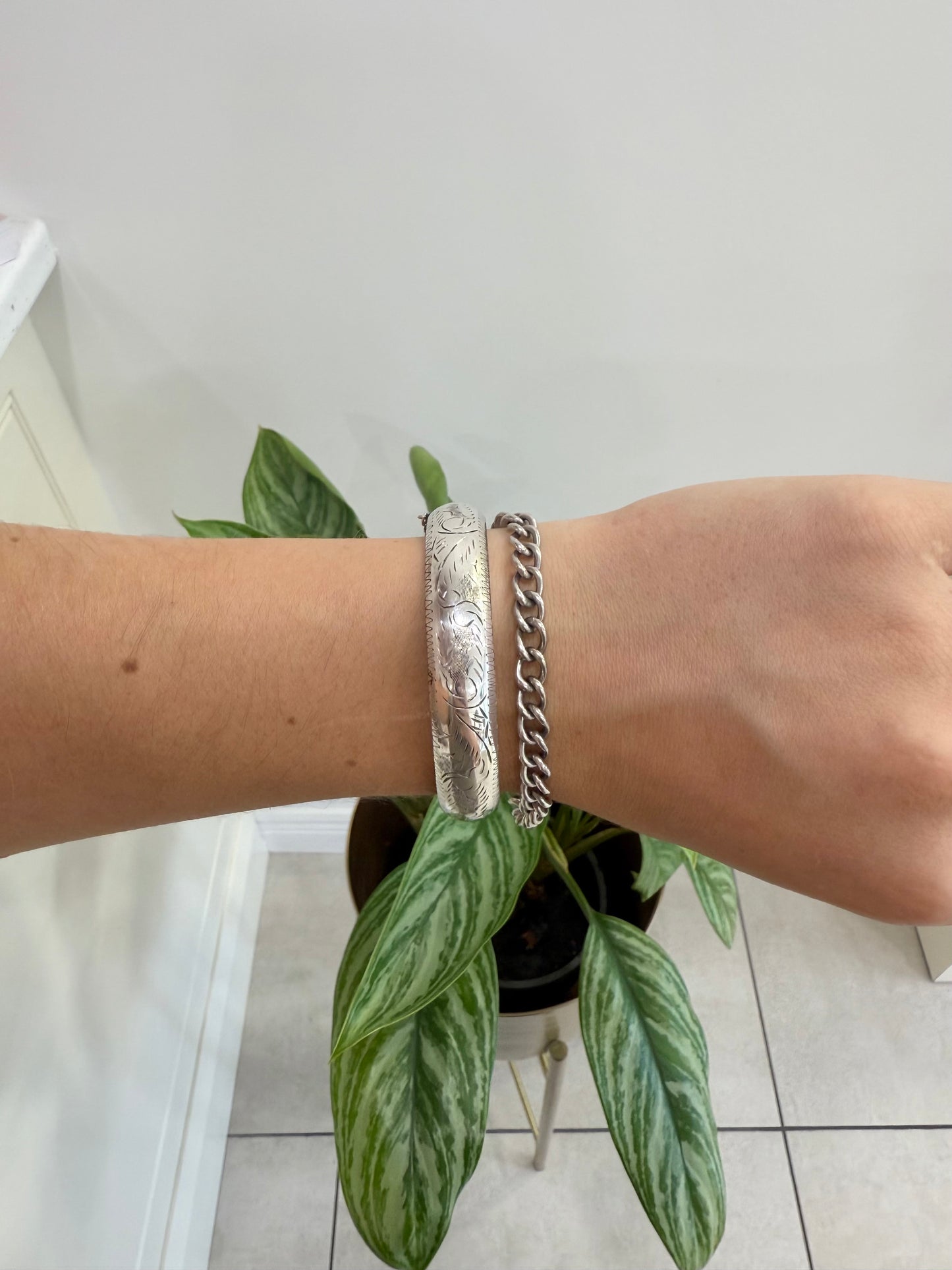 Vintage Solid Silver Chain Link Bracelet