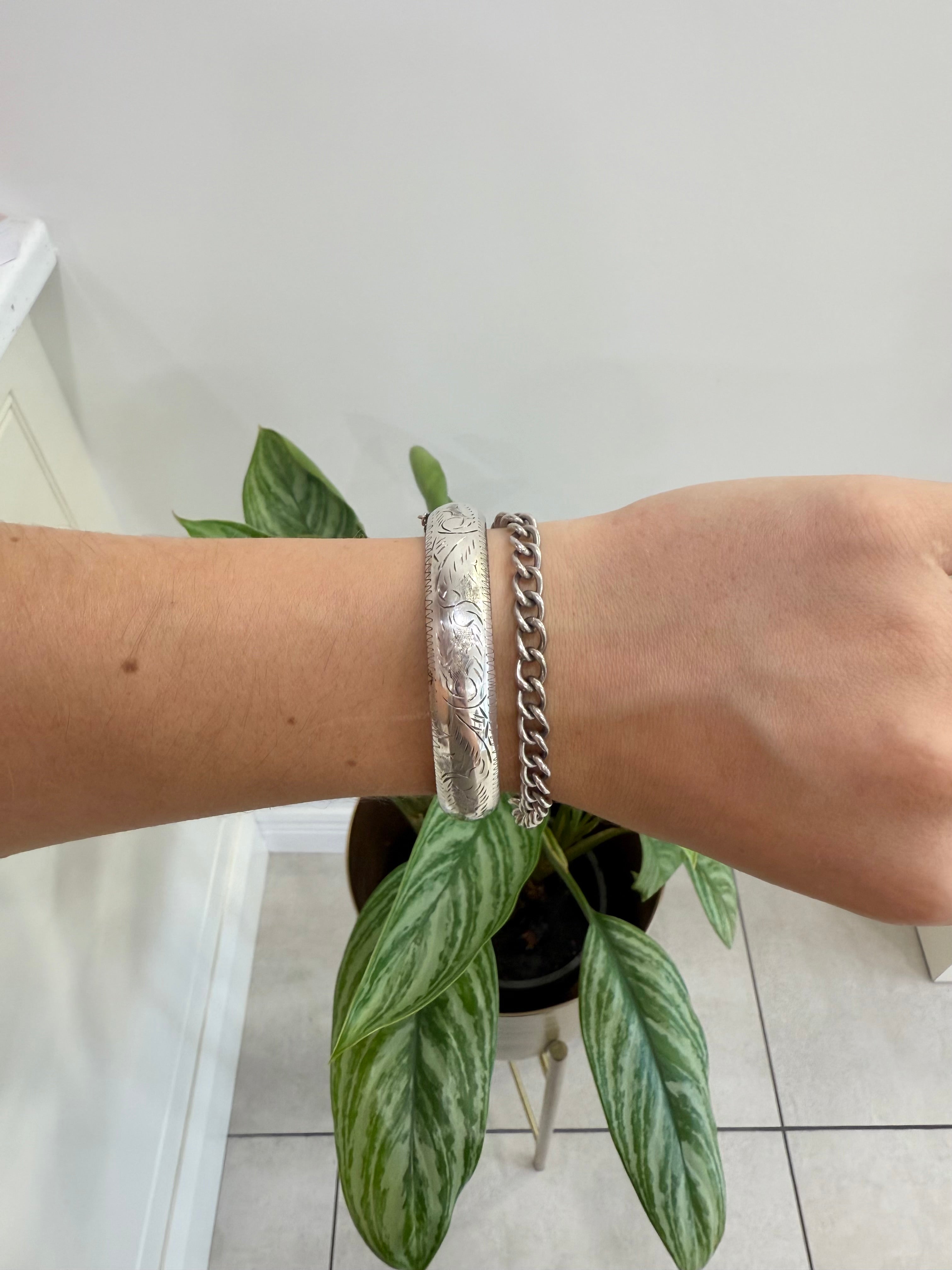 Vintage Solid Silver Chain Link Bracelet