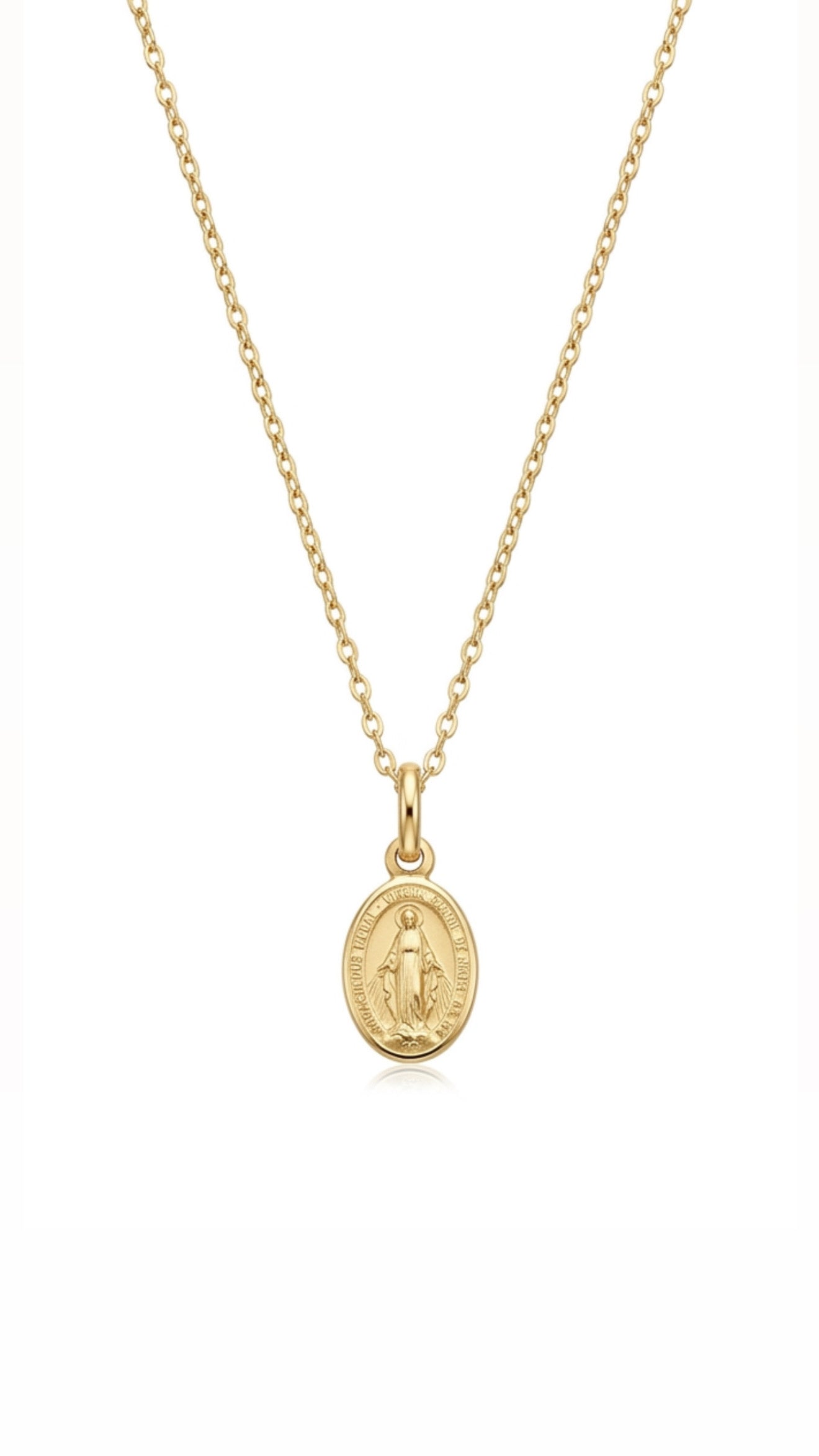 9ct 8mm Miraculous Medal Necklace
