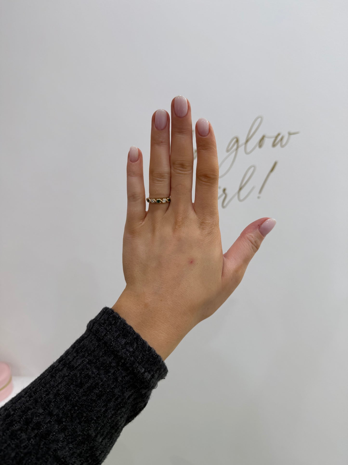 9ct Emerald & Diamond Ring