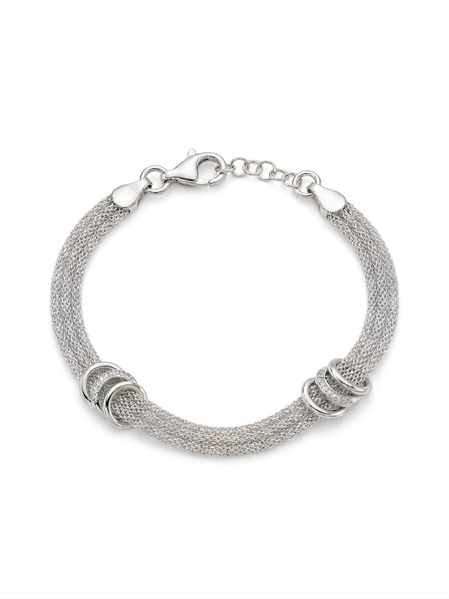 Rebecca Sterling Silver Layered Bracelet