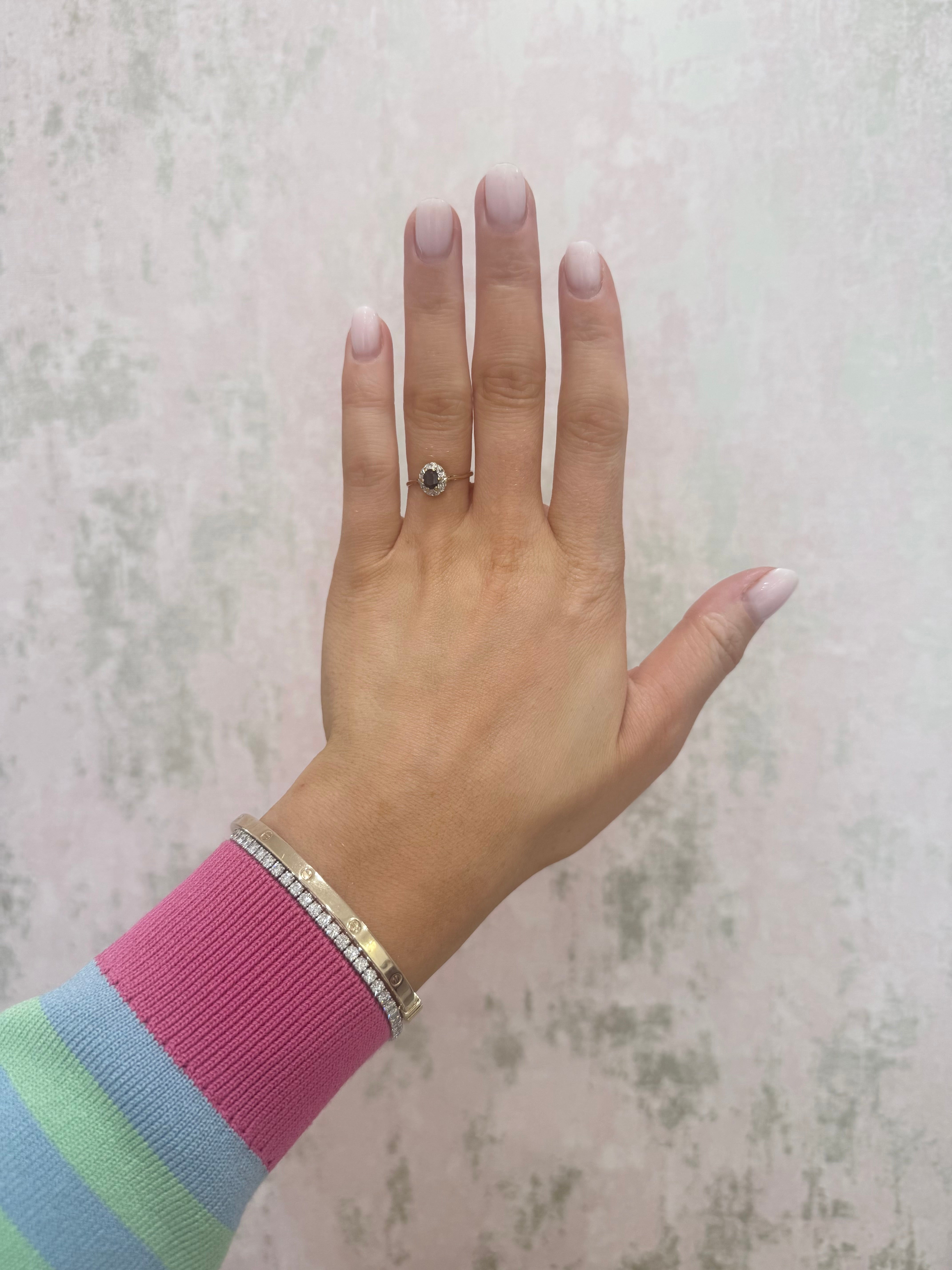 9ct Sapphire & Diamond Cluster Ring