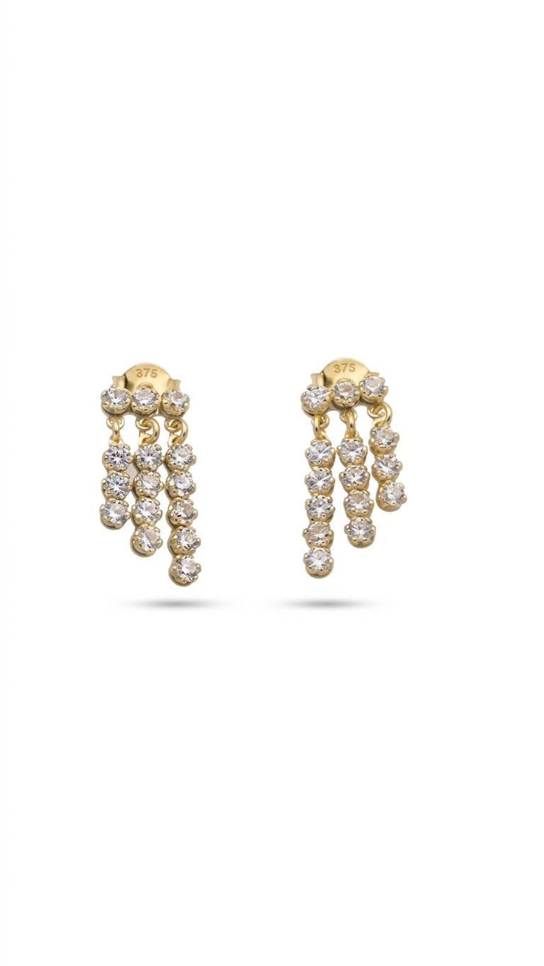 Emily 9ct Gold Cz Tiny Drop Earrings