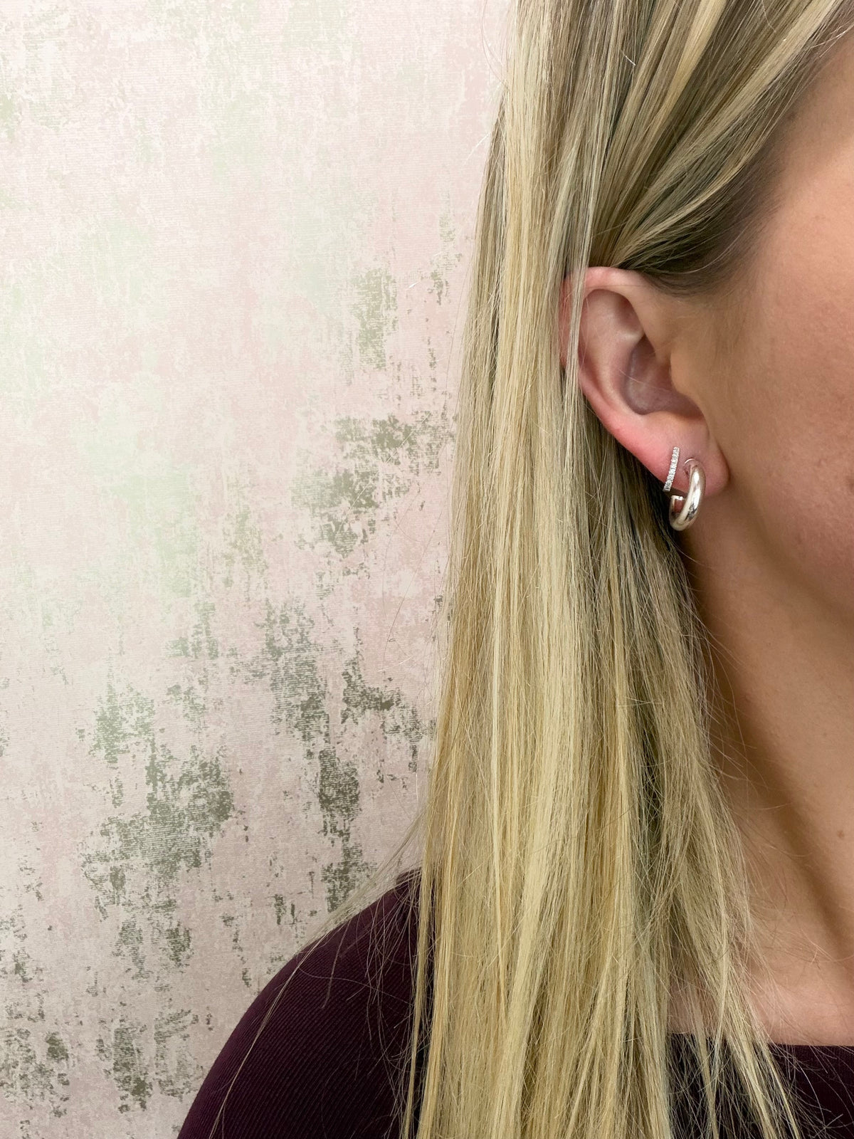 Silver Tube Hoops