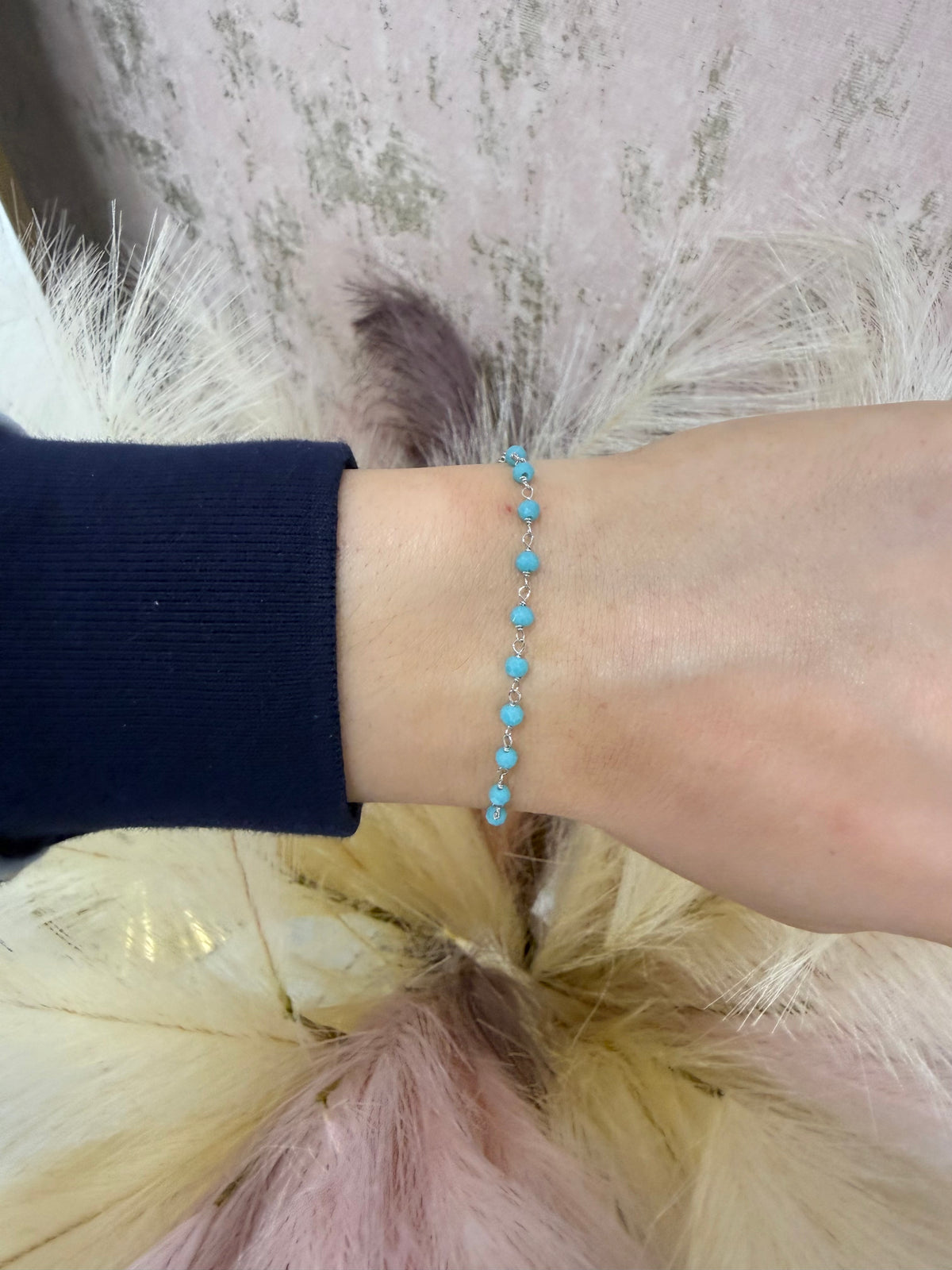 Zara Silver Turquoise Holy Medal Bracelet