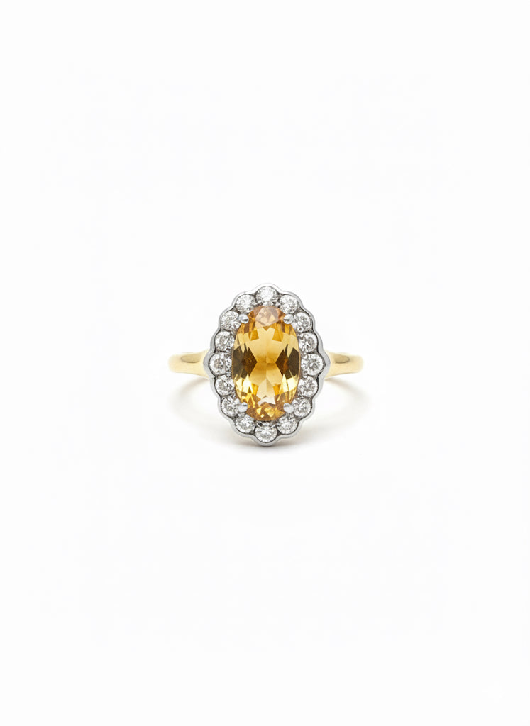 Citrine & Diamond Ring