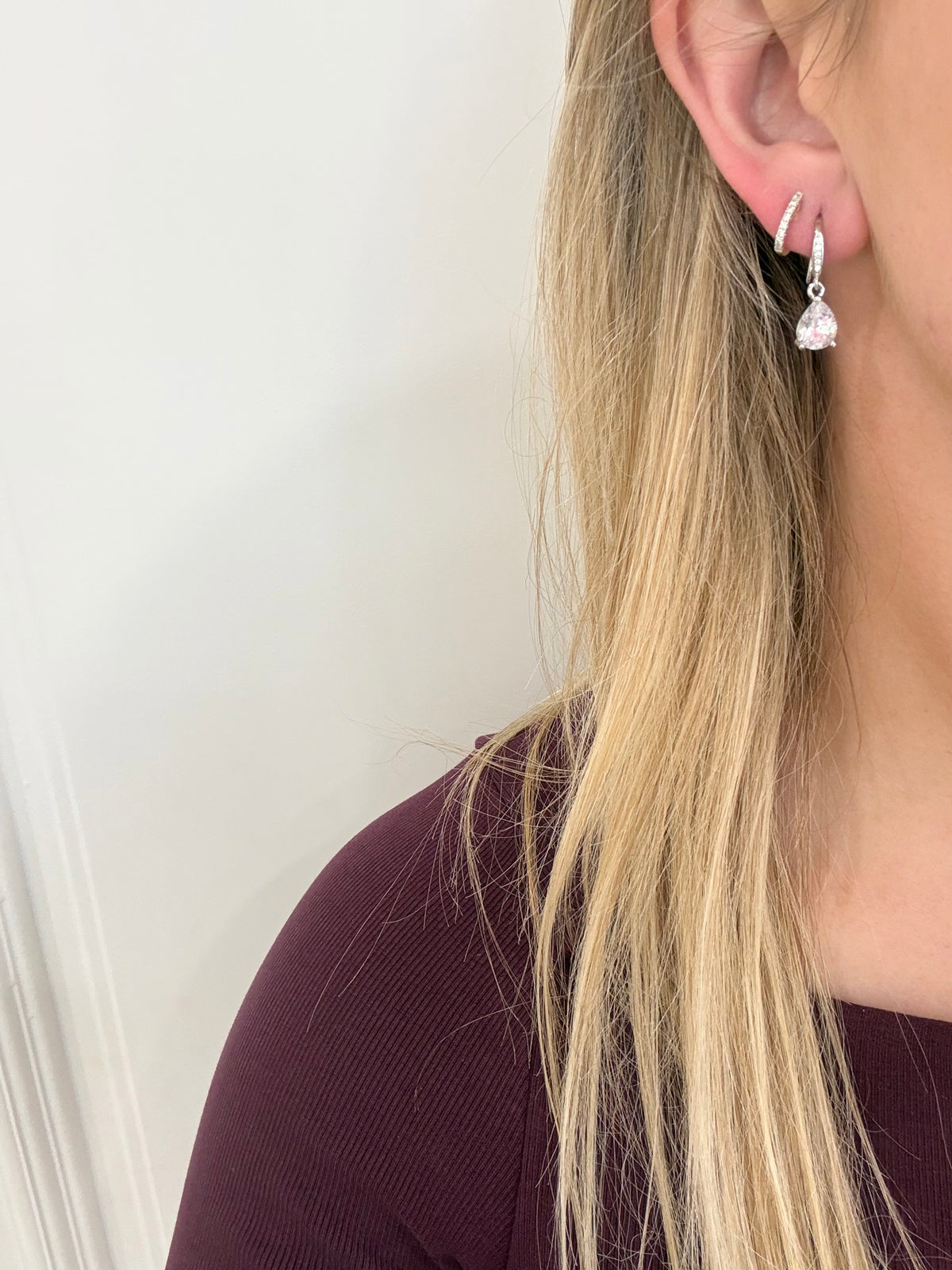 Stella Sterling Silver Cz Drop Earrings