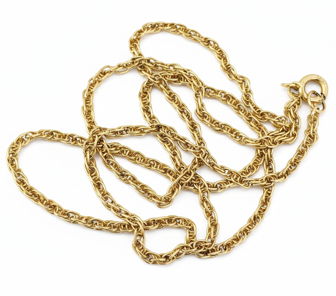 Vintage 16" 9ct Gold Prince of Wales-Fine Ropetwist Neck Chain