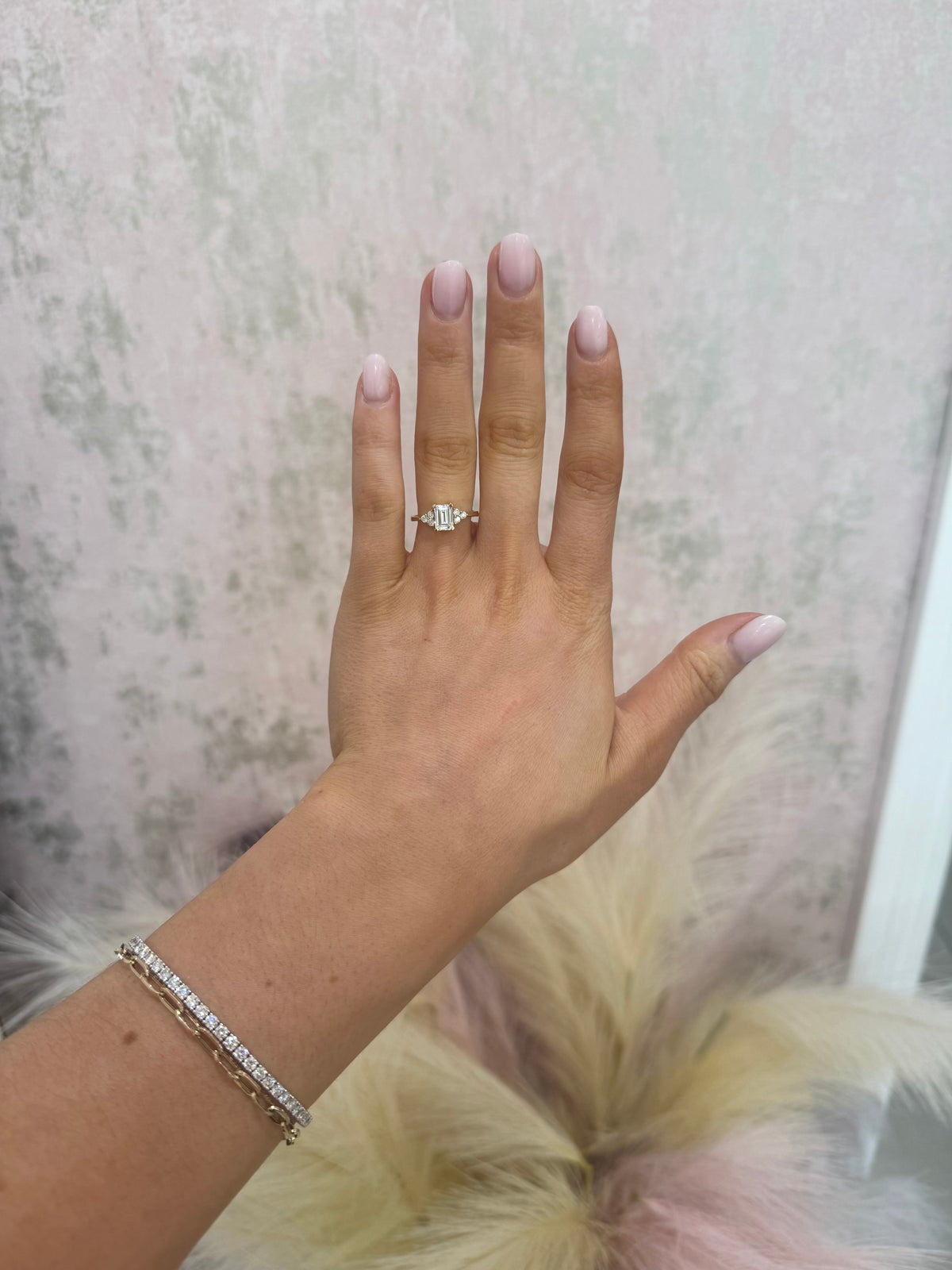 9ct Gold Cubic Zirconia Emerald Cut Ring