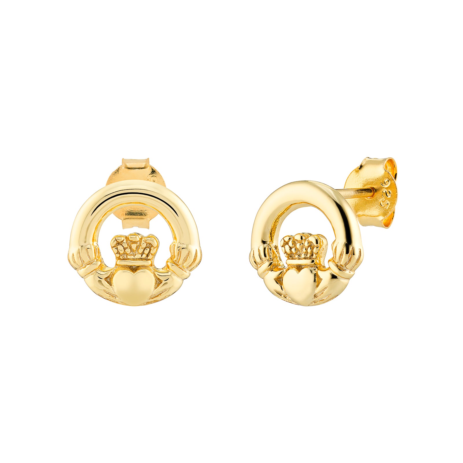Gold Plated Claddagh Earrings
