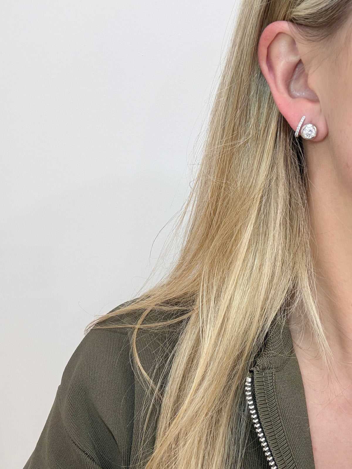 Sterling Silver Cubic Zirconia Stoned Earrings