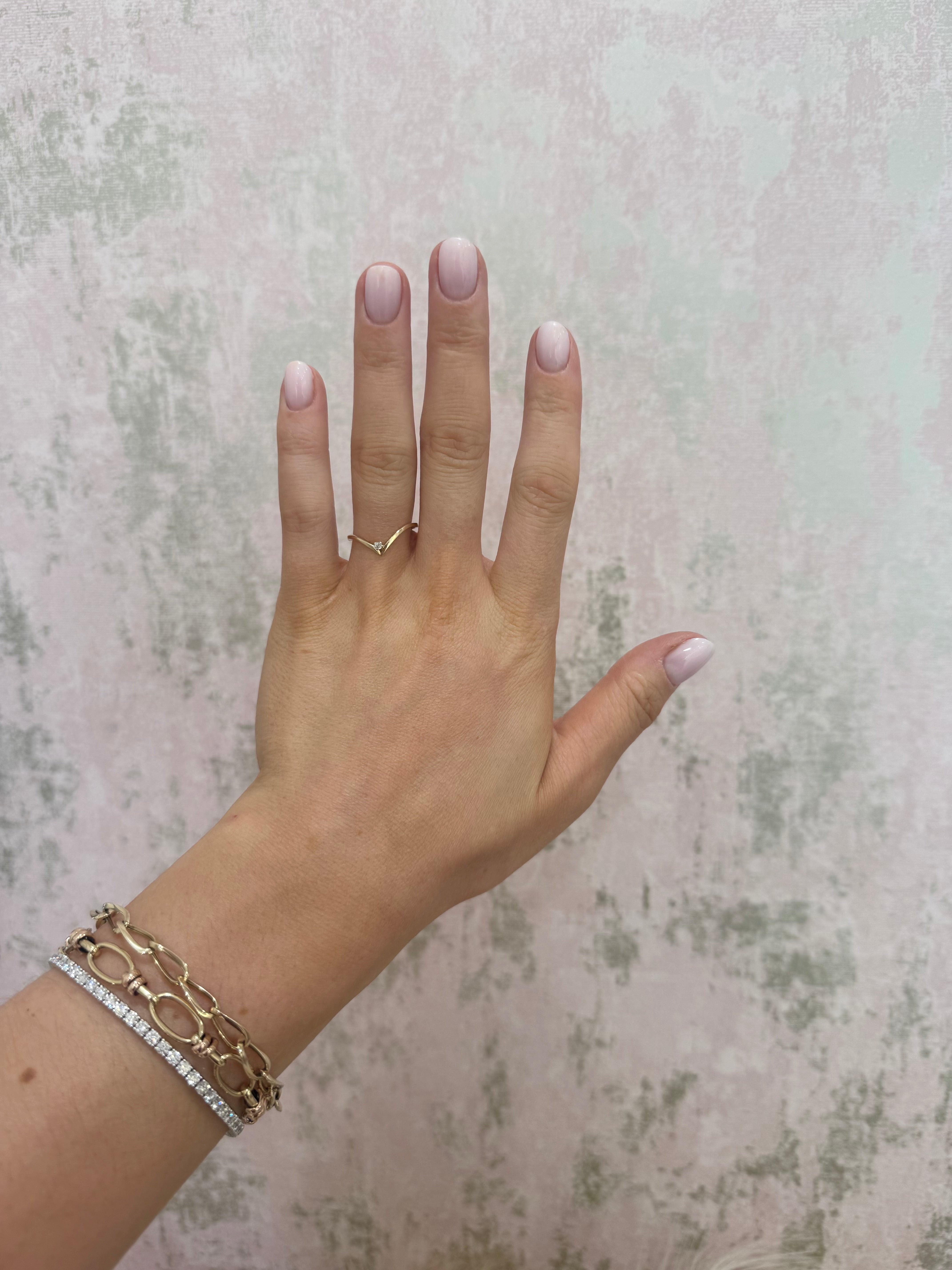 9ct Gold Diamond Wishbone Ring