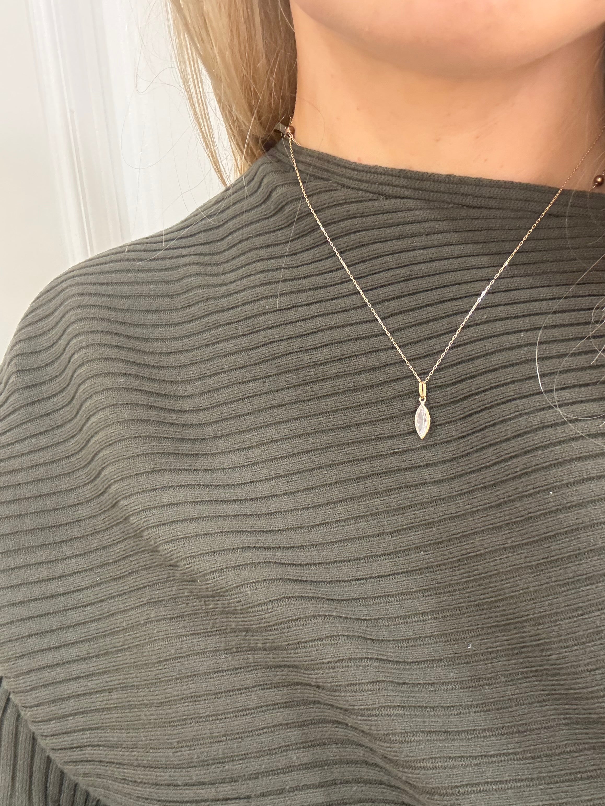 9ct Marquise Cz Necklace