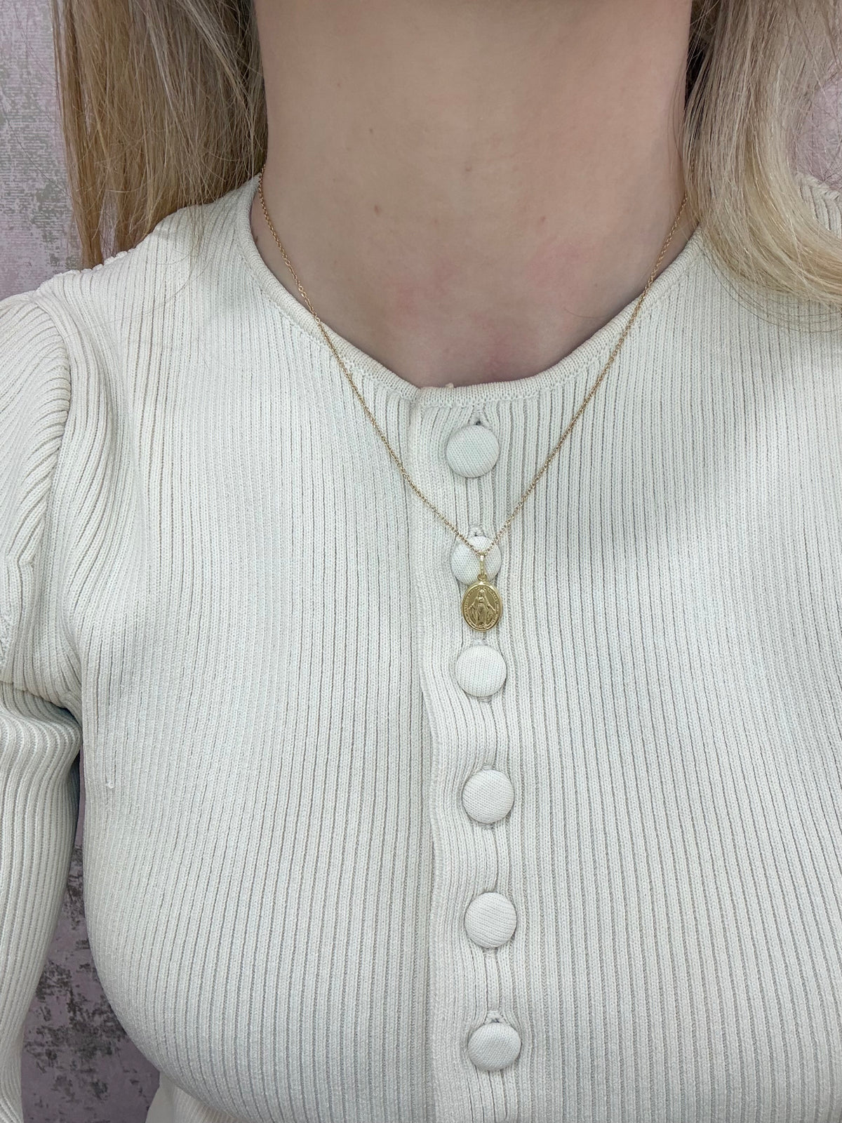 Gold Plated Miraculous Medal Necklace