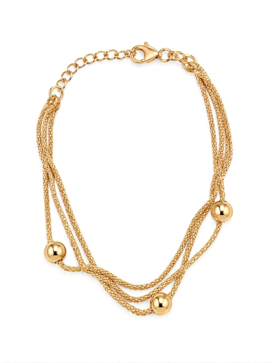 Gold Plated Madison Triple Link Bracelet