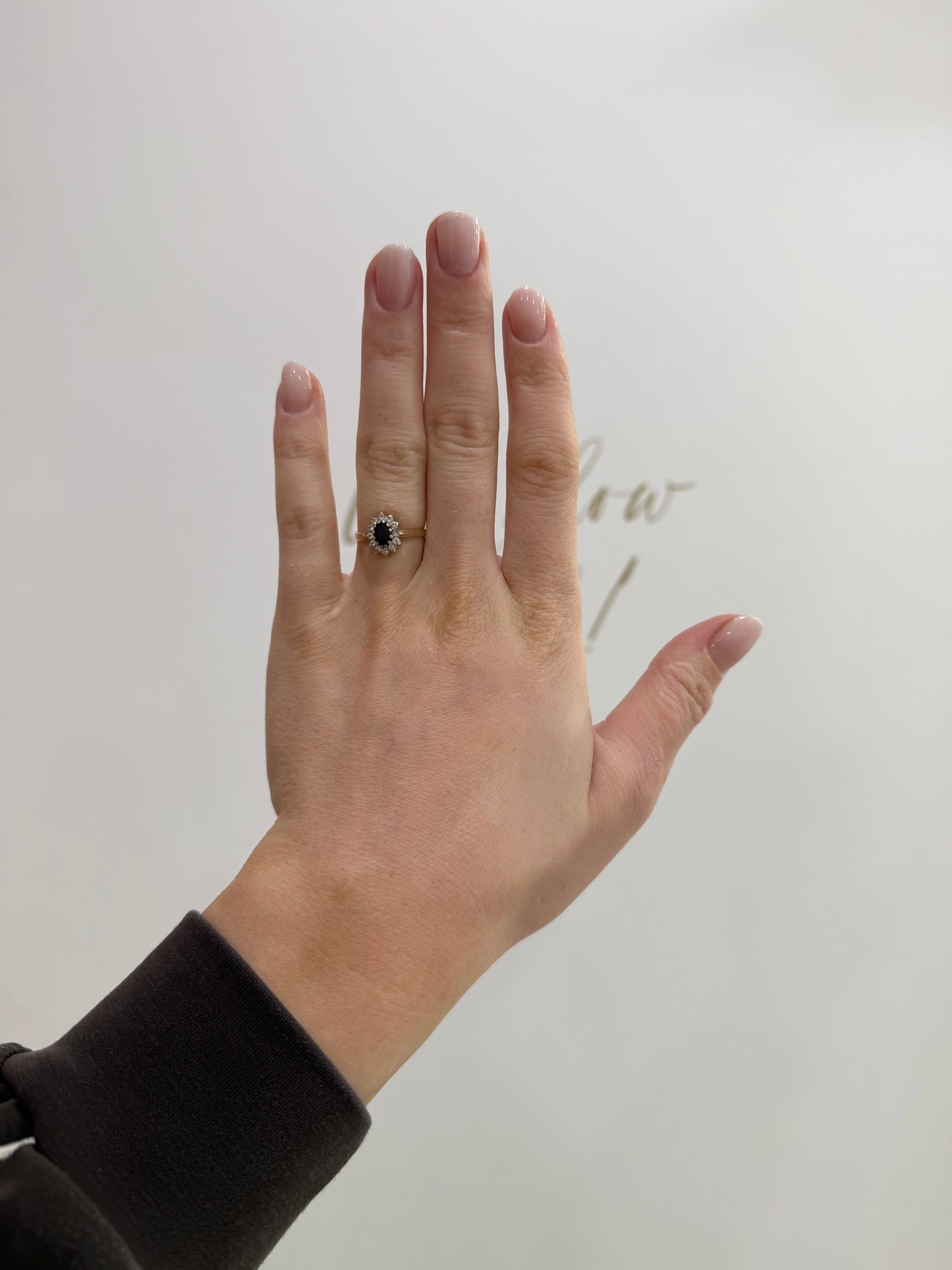 9ct Gold Sapphire & CZ Ring