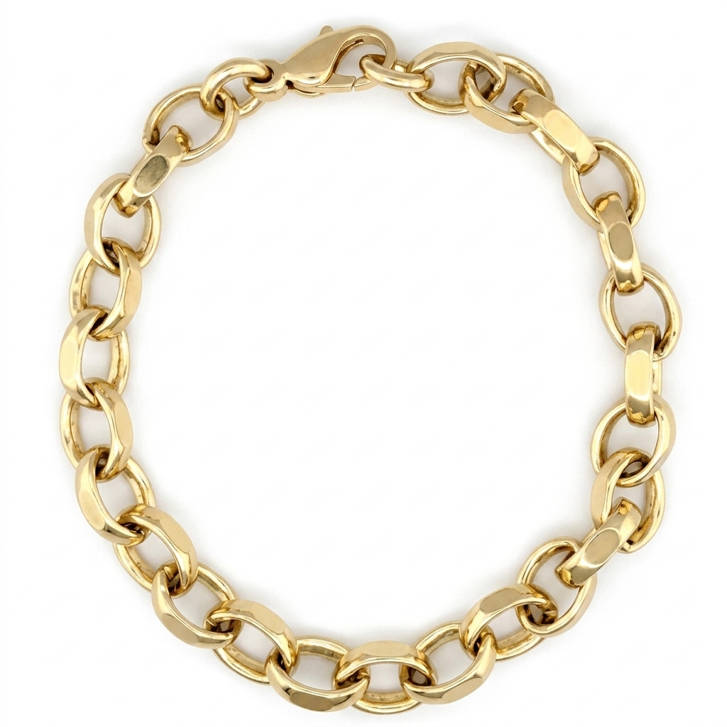 9ct Gold Oval Belcher Bracelet