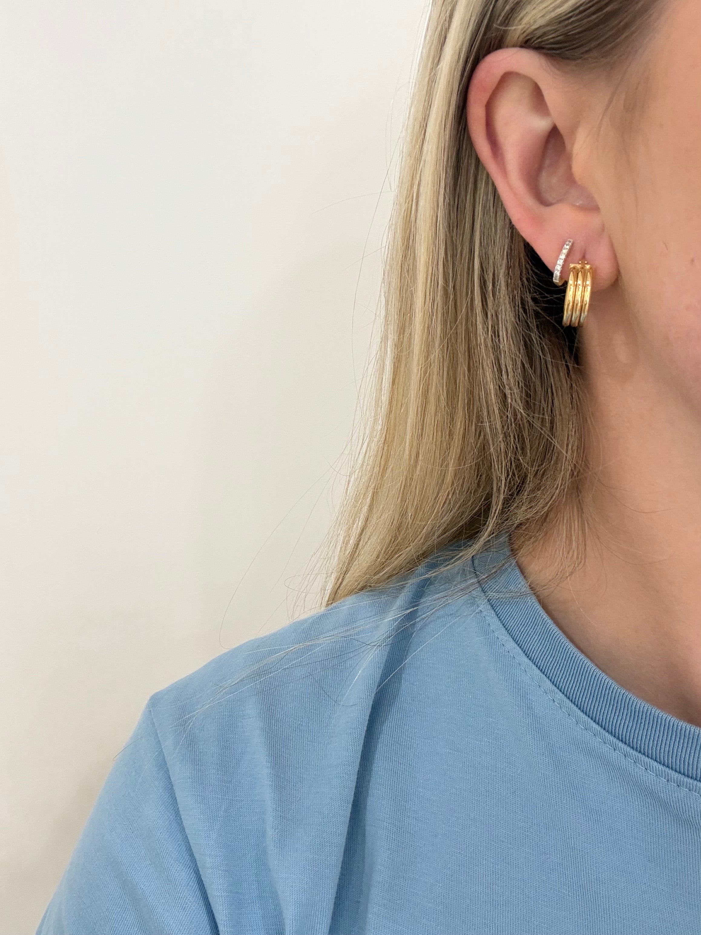9ct Gold Triple Fancy Hoop