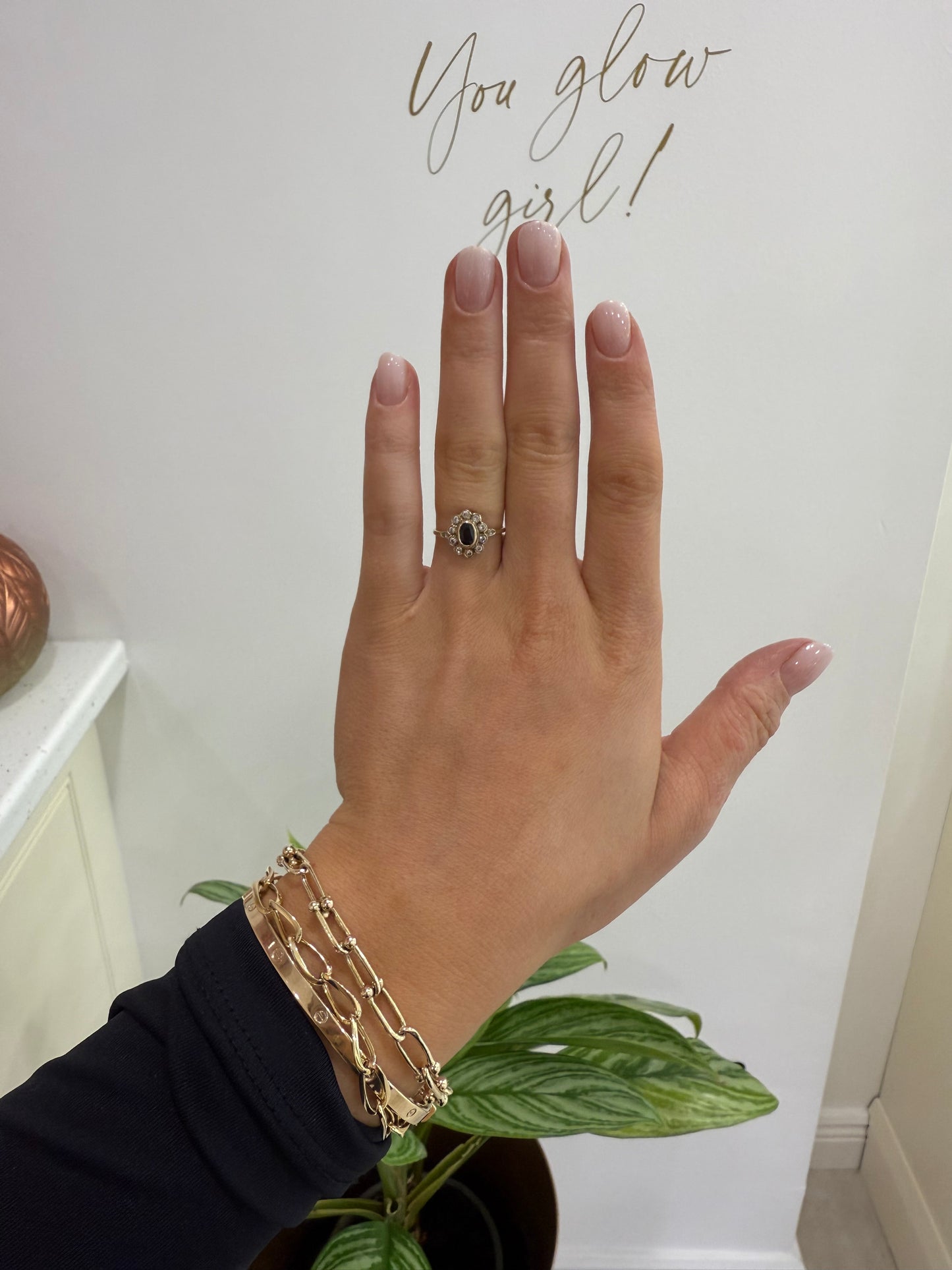 9ct Sapphire & Cz Ring