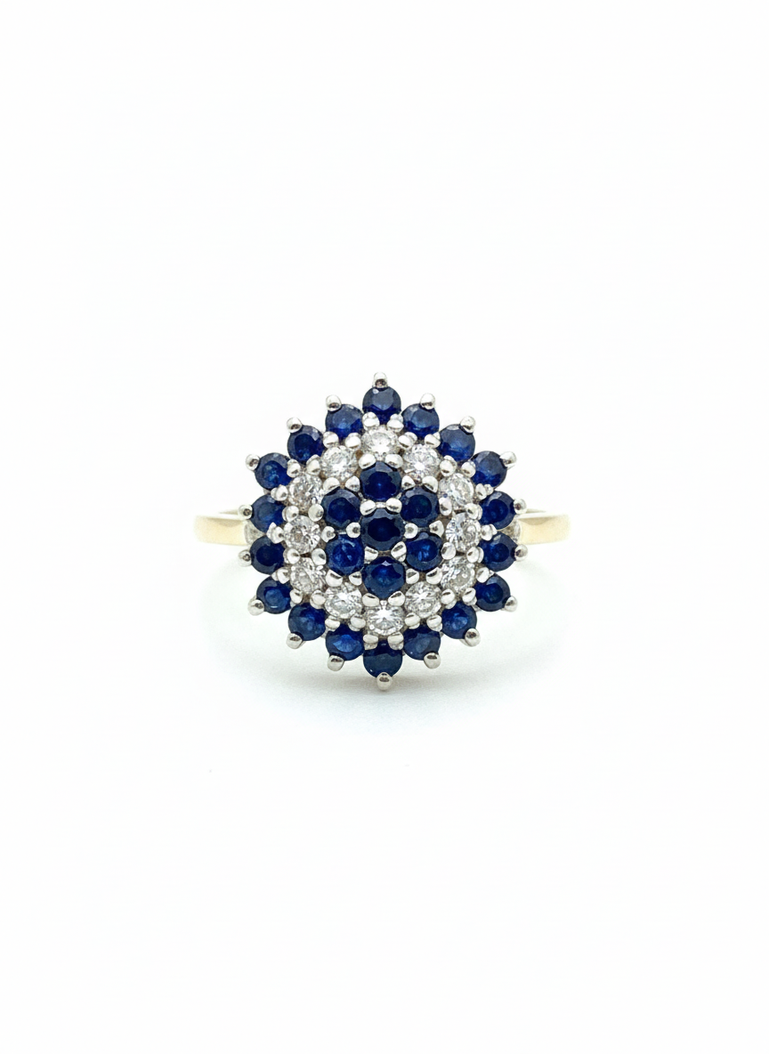 9ct Gold Sapphire & Diamond Ring