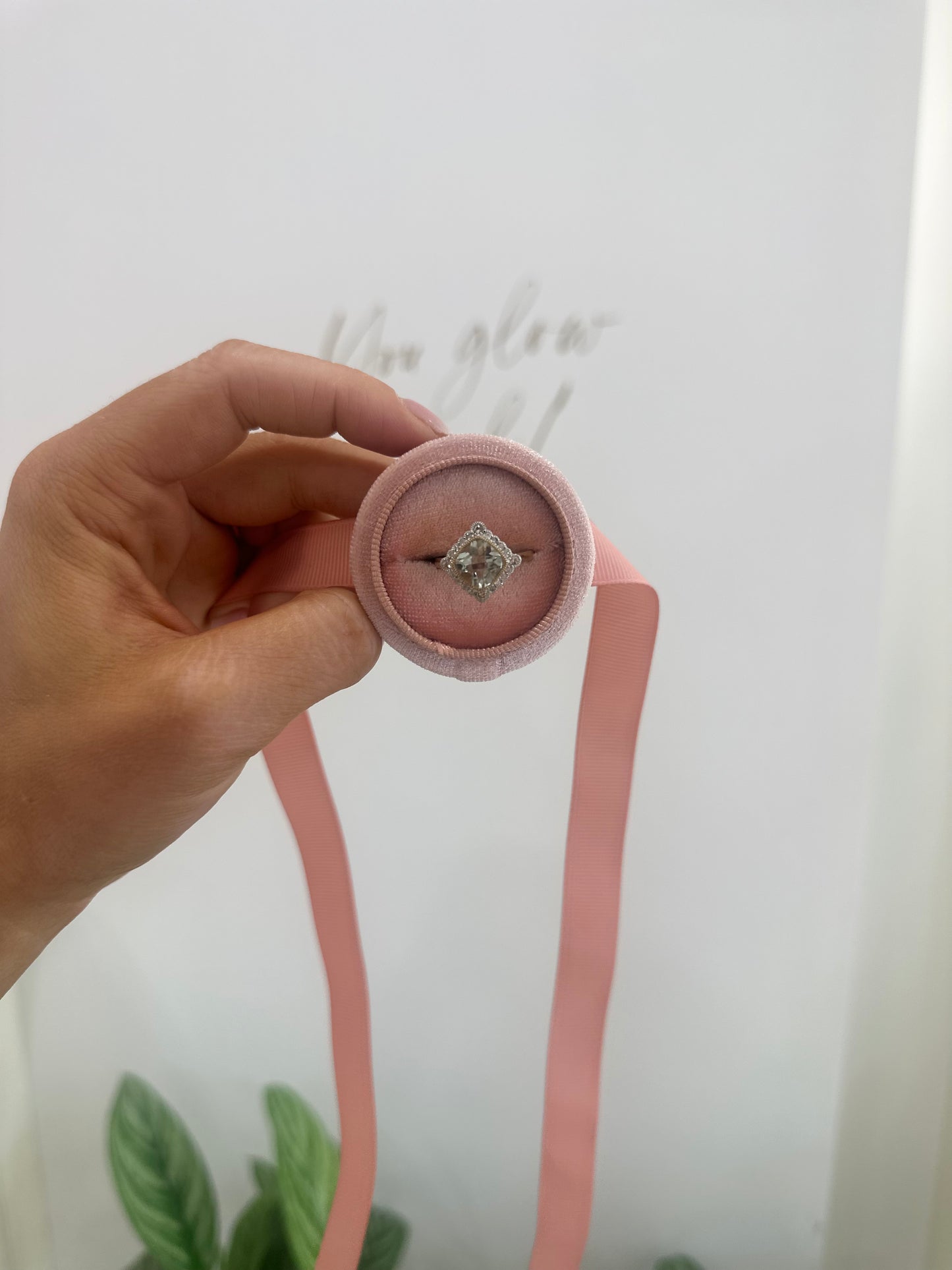 9ct Green Amethyst & Diamond Ring