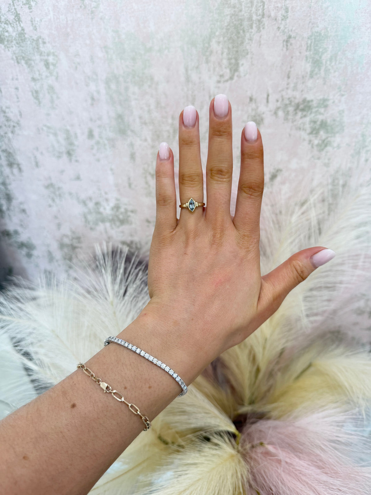 9ct Gold Marquise Cut Aquamarine Ring