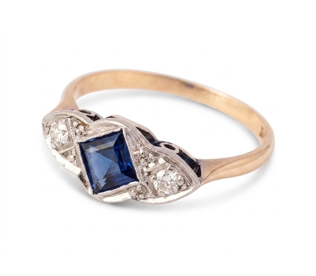9ct Gold Sapphire & Diamond Ring