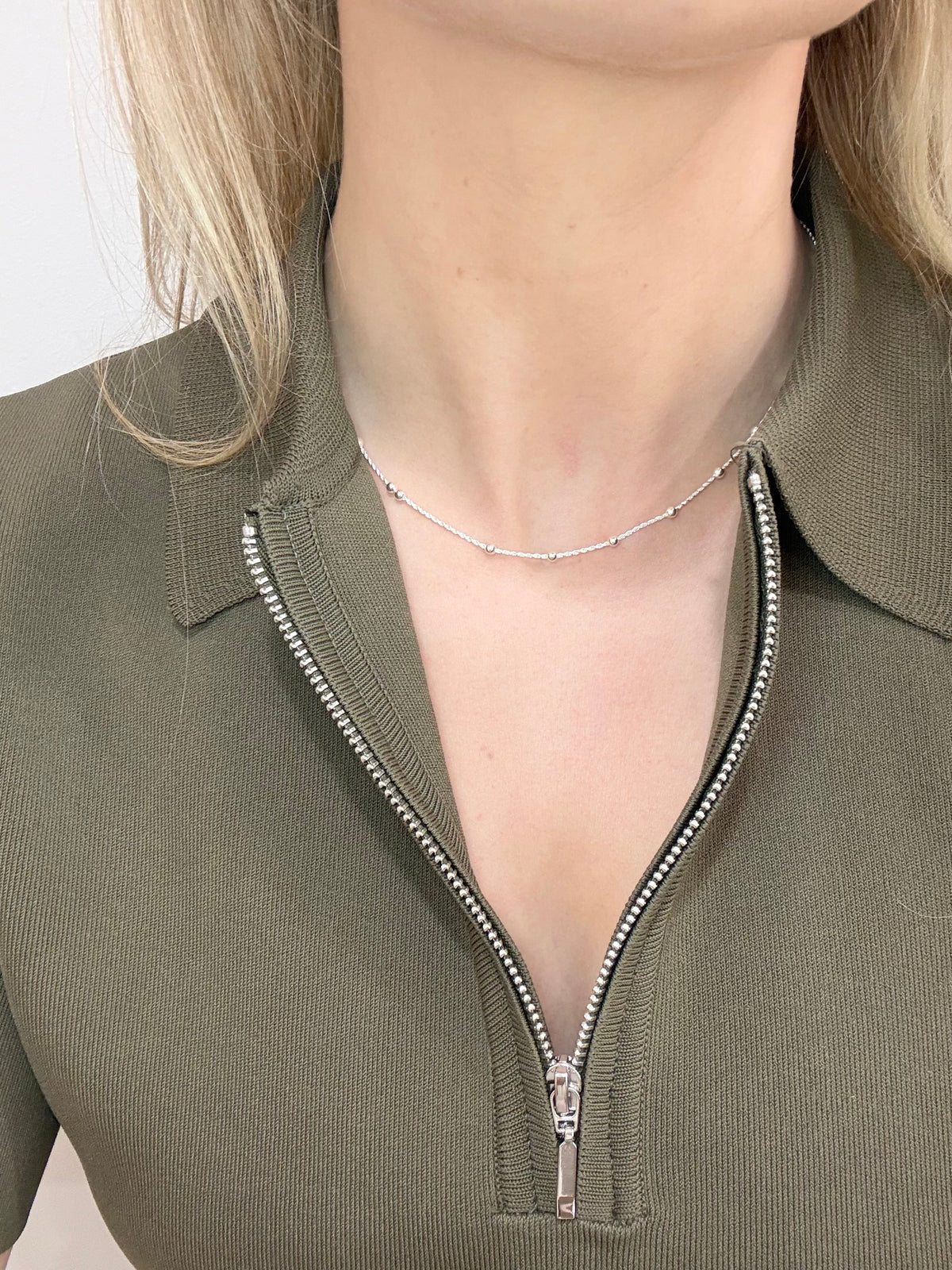 Sterling Silver Popcorn Necklace