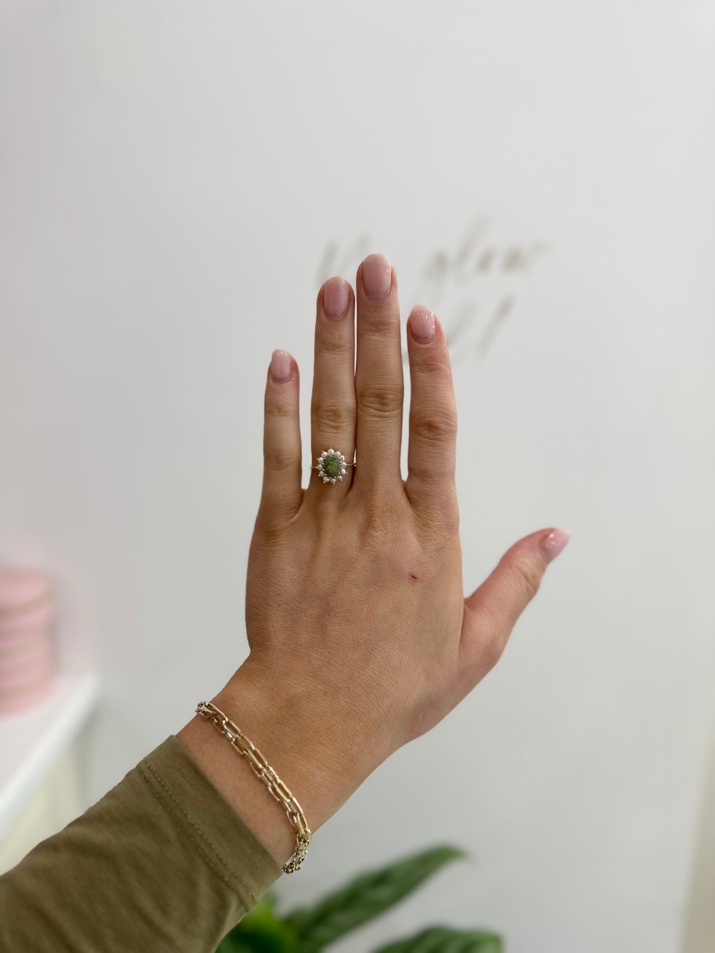 9ct gold Limoges & Pearl Ring