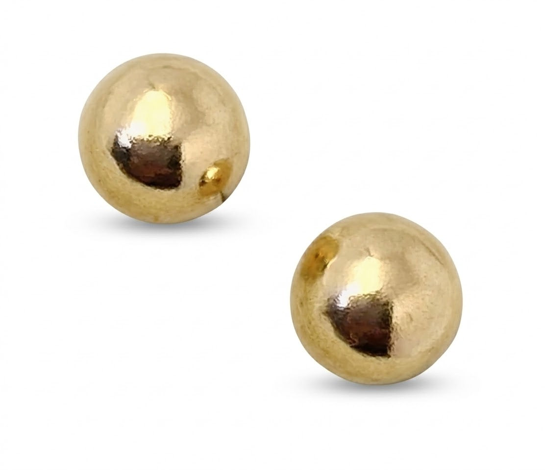 Vintage Plain 9ct Gold Ball Stud Earrings