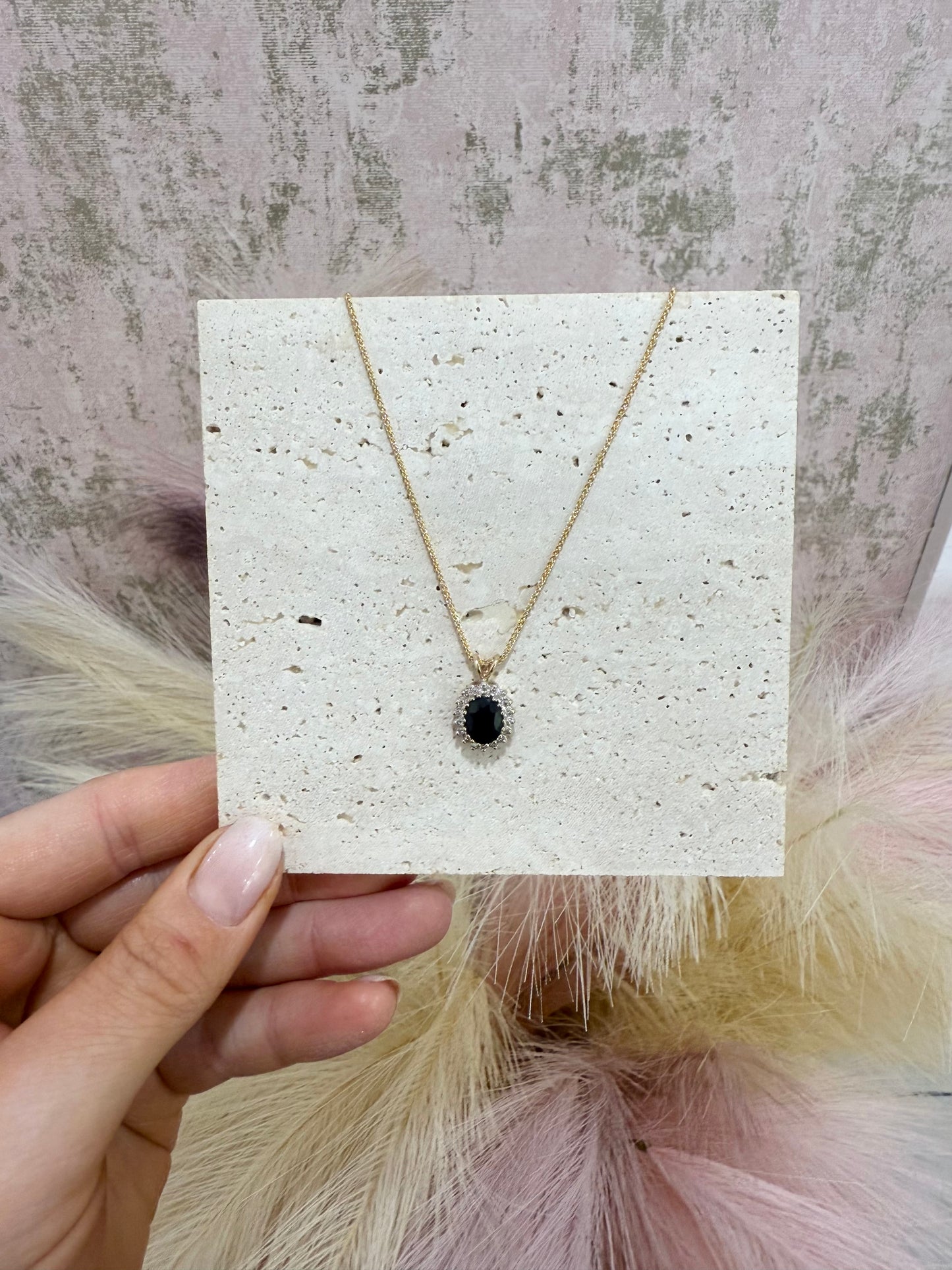 9ct Sapphire & Diamond Necklace