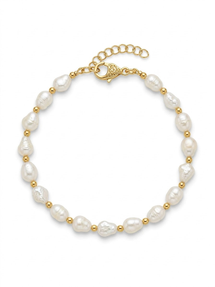 Odette Gold Plated Baroque Pearl Bracelet