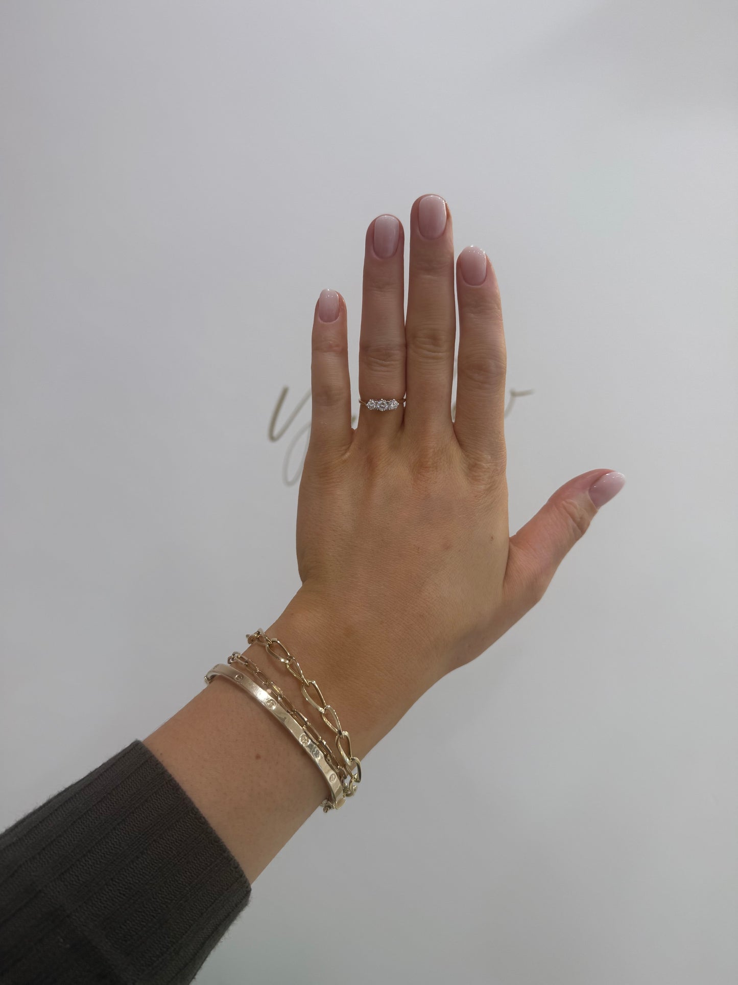 9ct Gold and CZ Trilogy Ring