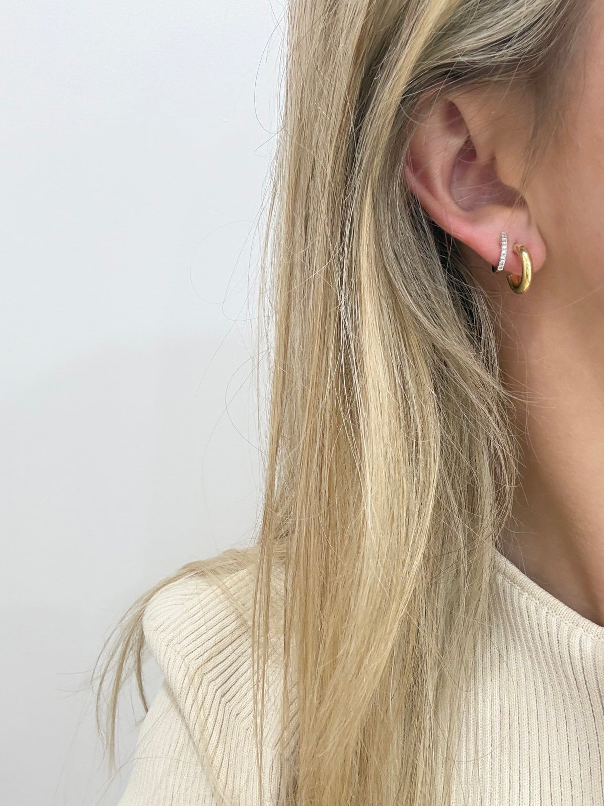 Gold Plated Piper Tube Earrings