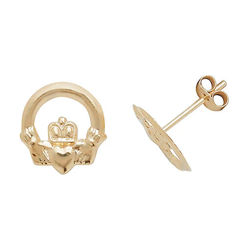 9ct Gold Claddagh Earrings