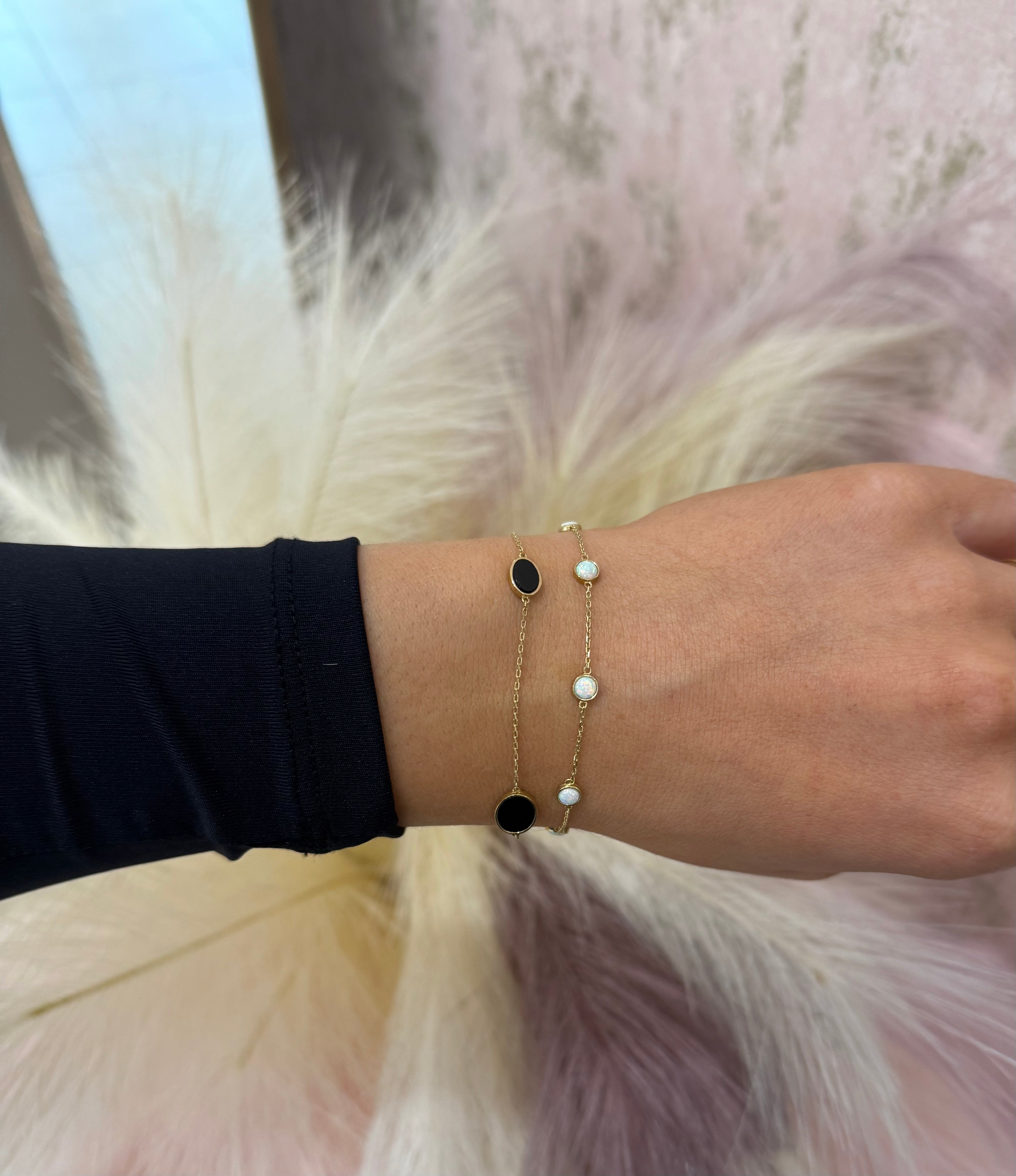 Millie 9ct Gold Black Bracelet
