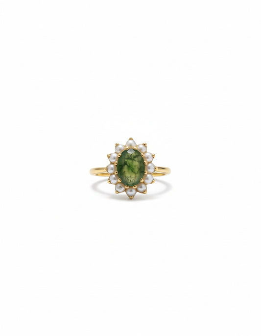 9ct gold Limoges & Pearl Ring