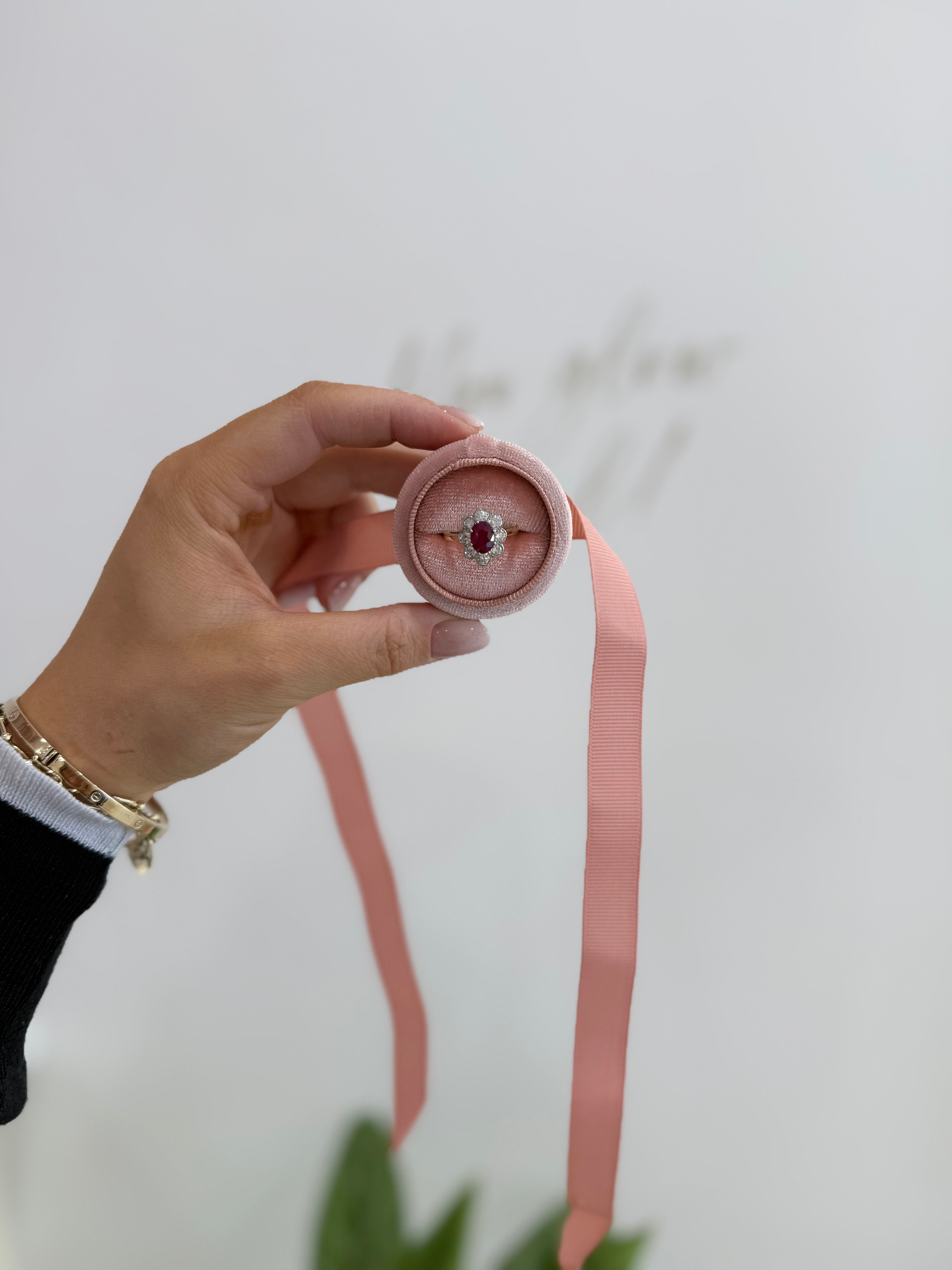 18ct Ruby & Diamond Cluster Ring